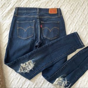LEVIS 721 destroyed skinny jeans
